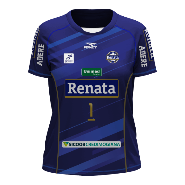 Camisa Personalizada 25/26 - Bruno Número 1 - Azul Feminina