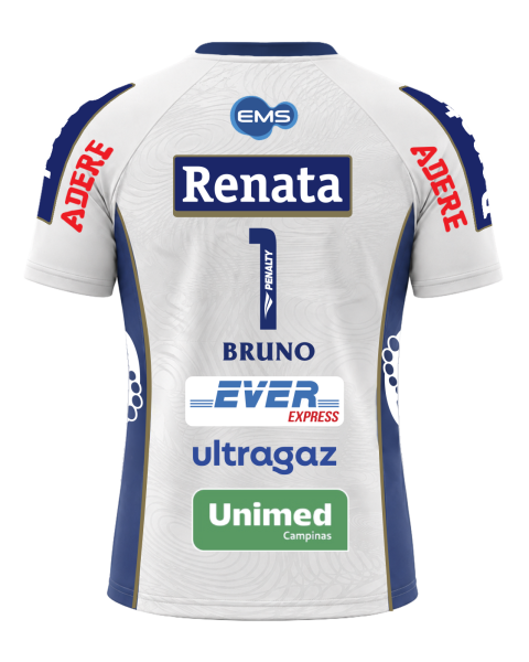 Camisa Oficial V&ocirc;lei Renata 26/27 Personalizada BRUNO N&ordm;1 - Branca Masculina