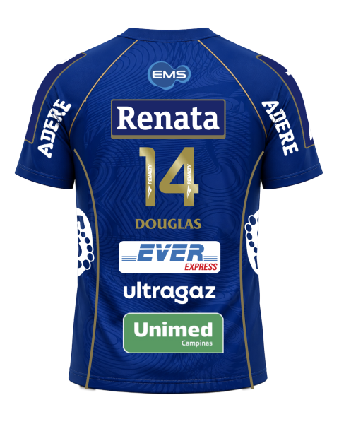 Camisa Oficial V&ocirc;lei Renata 26/27 DOUGLAS N&ordm; 14- Azul Masculina