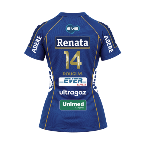 Camisa Oficial V&ocirc;lei Renata 26/27 DOUGLAS N&ordm; 14 - Azul Feminina
